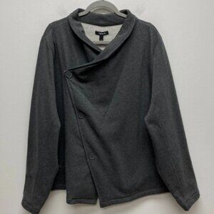 Torrid Women Charcoal Fleece Long Sleeve Asymmetric Drape Button Front Jacket 4X